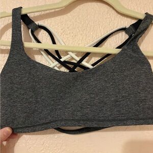 lululemon athletica Heather Gray Strappy Back Sports Bra